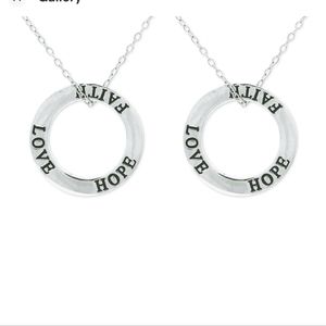 Giani Bernini Love Faith Hope Circle 18" Pendant Necklace in Sterling …